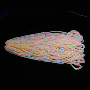 Ethiopian <b>Opal</b> Smooth Rondelle Bead 4mm Super Fire White <b>Opal</b> Beads Natural Gemstone for Jewelry Making - Product Image 1