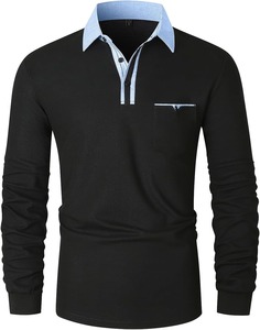 Camiseta de manga larga de punto 100% algodón anti-bolitas para hombre, estilo europeo americano, novedad otoño-invierno - Product Image 2