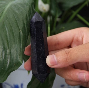 Hot Selling Big Size <b>Crystal</b> Tower Natural Blue Goldstone Double Terminated <b>Crystal</b> Points - Product Image 3