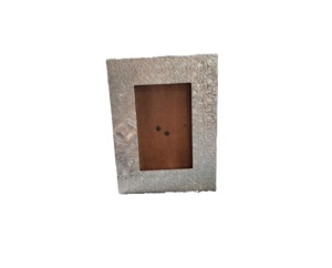 Rectangle Metal Photo <b>Frame</b> with Embossed Floral Pattern <b>Gold</b> Finish Vertical Design - Product Image 2