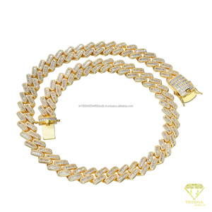 สร้อยคิวบาลิงค์แบบฝังเพชรโมอิสซาไนต์ เงินแท้ 925 สไตล์ฮิปฮอปสุดหรู - Product Image 4