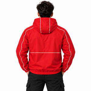 Veste coupe-vent réfléchissante personnalisée pour homme, veste de sport d'extérieur à capuche, veste de course imperméable, veste coupe-vent personnalisée pour homme - Product Image 2