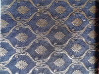 Tissu brodé floral bleu, textile à motif floral tissé, matériau pour vêtements et décoration intérieure