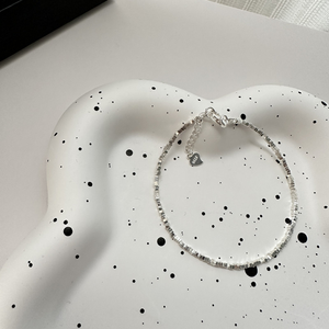 Collier en argent sterling S925 style coréen, design de niche, pierres fragmentées de forme spéciale, style INS, pour clavicule, cadeau de mariage - Product Image 1