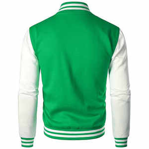Veste de baseball tendance pour homme, couleur vert clair, fabriquée avec les meilleurs matériaux, boutonnée, coupe ample, unisexe. - Product Image 3
