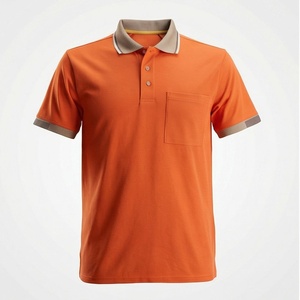 เสื้อโปโลผ้าตาข่ายโพลีเอสเตอร์คอตตอนแบบสั่งทำพิเศษสำหรับผู้ชาย ชุดยูนิฟอร์มทำงานแขนสั้นทรงเข้ารูปสำหรับฤดูร้อน เสื้อผ้าสีตามสั่ง - Product Image 1