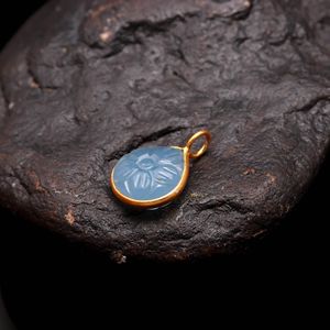 จี้รูปดอกไม้แคลซิโดนีสีน้ำเงิน AAA เงินแท้ 925 ประดับอัญมณีแกะสลักด้วยมือ รูปหัวใจ สำหรับทำเครื่องประดับ ขายส่ง ขนาด 12 มม. - Product Image 4