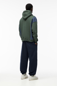 Autumn and Winter Wholesale Plain Blank 450gsm Oversized Pullover Hoodie 100% Cotton Fleece Color Block Panel Hoodies Men - Product Image 4