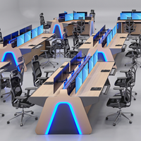 Console de contrôle personnalisée, poste de travail modulaire, console de diffusion, mobilier pour salle de contrôle d'urgence 911, fabricant