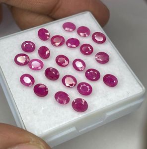 Rubis ovales facettés, rubis naturels rouge rosé ovales pour bijoux. Rubis thermiquement traités. - Product Image 2
