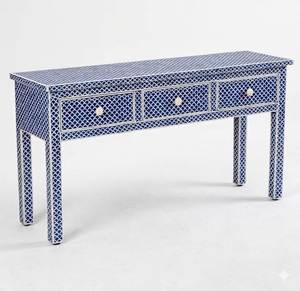 Contemporary Bone Inlay <b>Console</b> <b>Table</b> With Designer Craftsmanship For Entryway Living Room And Hall - Product Image 4