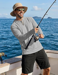 Camisa de Pesca para Hombre UPF 50, Estampada, Manga Larga, Transpirable, Spandex/Poliéster 180g, Jersey sin Costuras - Product Image 3