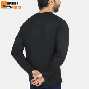 Plain Blank Design Full Sleeve Men's T-Shirt Wholesale High Quality Neck <b>Long</b> Sleeve T-shirt 100% Cotton Worsted Eco-Friendly - Product Image 4
