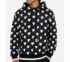 Sweat-shirt à capuche de luxe noir pour homme, coupe oversize, en coton épais, style streetwear hiver, chaud et tendance - Product Image 4