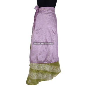 2026 Fashion Women's Silk Long Length <b>Wrap</b> <b>Skirt</b> Style Indian Vintage Magic <b>Wrap</b> Silk Sari <b>Skirt</b> Magic 38" Sarong Pareo Custom - Product Image 2