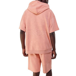 Fashion Wear Two Piece Hooded Casual Solid Men's Breathable <b>Lightweight</b> <b>Hoodies</b> Shorts Set Designed Daily Gym Street Style - Product Image 2