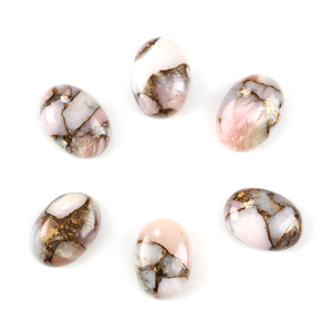 โอปอลสีชมพูธรรมชาติ 13x18 มม. โมฮาเว คอปเปอร์ รูปไข่ แบนหลังเรียบ สำหรับทำเครื่องประดับ แหวน ขายส่งจำนวนมาก - Product Image 1