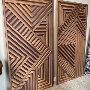 Arte Geométrico Abstracto Hecho a Mano en Madera de Teca para Colgar en la Pared - Venta al por Mayor - Product Image 1