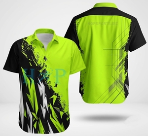 Vêtements d'équipe de course, vêtements de sport automobile, chemises de course personnalisées avec logos d'équipe, chemises à manches courtes boutonnées pour équipe de box, personnalisables - Product Image 4