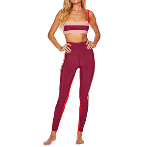 Nouvel Arrivage Ensemble de Yoga Deux Pièces pour Femme Respirant Spandex/Nylon Uni Logo Avant Taille Haute Pantalon Longueur Cheville - Product Image 1