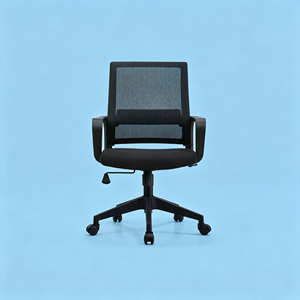 Silla de Oficina Ergonómica AY con Malla, Diseño Moderno en Negro, Reposabrazos Fijos, Reposacabezas Integrado, Altura Ajustable y Giratoria - Product Image 1