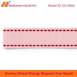 Ruban gros-grain rose bébé 25 mm avec bordure rouge, vente directe usine, OEM personnalisé pour robes de poupées, boîtes à bonbons, scrapbooking, accessoires de fête - Product Image 6