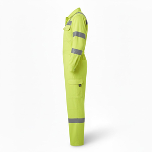 ชุดคลุมทำงานแบบมองเห็นได้ชัดเจน คุณภาพสูง สำหรับทุกเพศ ผลิตจากผ้าฝ้ายผสมโพลีเอสเตอร์ ระบายอากาศได้ดี ป้องกันฝุ่นและลม - Product Image 4