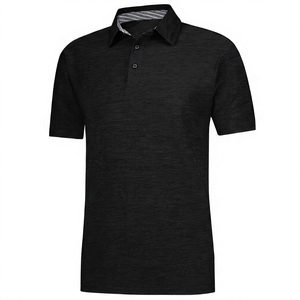 เสื้อโปโลแขนสั้นสีน้ำเงินกรมท่าสำหรับผู้ชาย ผ้าฝ้าย 100% ระบายอากาศได้ดี ดีไซน์เรียบง่าย สวมใส่สบาย ทรงปกติ - Product Image 2
