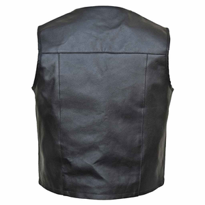 Chaleco de Motociclista de Cuero Vacuno para Hombre, Sin Mangas, con Bolsillos Utilitarios, para Club de Motociclistas - Product Image 2