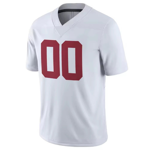 Custom American Football Jersey V-Neck Short Sleeve 100% Polyester Moisture Wicking Breathable Mesh Team Numbers Front Print - Product Image 1
