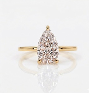 Anillo de Diamante Solitario de Compromiso de Oro Blanco de 10K con Certificado IGI, 3CT E VS1, Corte Pera, Diamante Cultivado en Laboratorio, Joyería Fina al por Mayor - Product Image 3