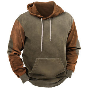 Sweat-shirt à capuche pour homme, coupe classique, en molleton de coton, décontracté, pull d'automne avec poche, design uni - Product Image 3