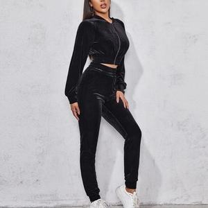 Colección de Invierno, Conjuntos Deportivos con Capucha, Lisos, para Mujer, Manga Larga, Cálidos, Tallas Grandes, con Logotipo, de Terciopelo, Personalizables, Unisex - Product Image 1