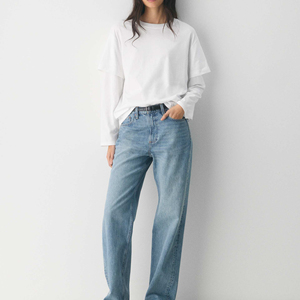 Camiseta de mujer sexy de doble capa 2026, nueva, con hombros caídos, manga larga, estampada, de color liso, para verano - Product Image 5