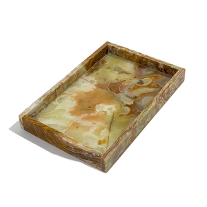 Plateau rectangulaire en onyx vert multi-vert, plateau de service décoratif en pierre naturelle, plateau en onyx de luxe fait main, fournisseur en gros - Product Image 2