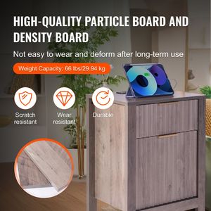 Set di 2 tavolini da salotto in stile rustico, tavolino laterale a 3 livelli con mobiletto contenitore, 2 cassetti e stazione di ricarica, utilizzabile anche come comodino - Product Image 3