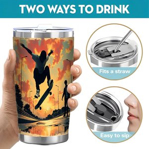 Stainless Steel Tumbler 20oz Double Wall Vacuum <b>Insulated</b> Custom Print Promotional Gift <b>Cup</b> - Product Image 5