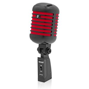 Microfono Professionale Vintage Dinamico Supercardioide XLR, Microfono Unidirezionale Classico Retrò per Studio, Cablato per Performance dal Vivo - Product Image 1