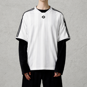 Vestido Deportivo de Fútbol Americano a Rayas para Mujer, Talla Grande, Cuello en V, Poliéster Transpirable, Personalizable para Equipos, MOQ Bajo, Proveedor OEM al por Mayor, EE. UU. - Product Image 3