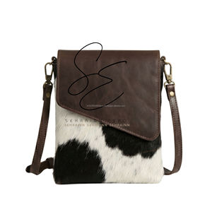 Hair On Hide Crossbody Sling Bag Leather Mobile Purse Adjustable <b>Strap</b> Daily Use <b>Shoulder</b> Bag Women - Product Image 2
