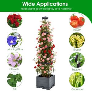 Set di 2 Fioriere Autoirriganti per Pomodori da 142 cm, per Interni ed Esterni, con Spalliera e 4 Altezze Regolabili - Product Image 6