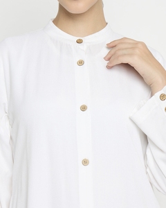 Abaya Musulmana Blanca Tradicional Islámica de Dubái para Mujer, al por Mayor, de Poliéster Transpirable, Largo hasta el Tobillo, Estilo Saudí, para Primavera - Product Image 3