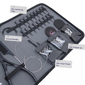 Juego completo de alicates para extensiones de cabello Microlink: Alicates para abrir y cerrar microperlas, cortador de queratina, herramienta de sellado de cinta, clips y peine. - Product Image 4