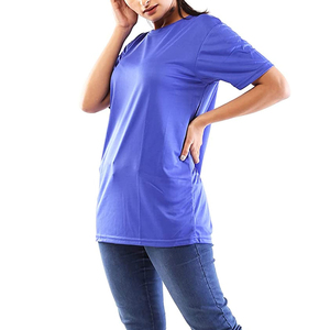 Camisetas de Verano para Mujer, Cuello Redondo, Lisas, Manga Corta, Estilo Casual Oversize, 100% Algodón - Product Image 2