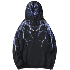 Sweat-shirt à capuche zippé surdimensionné pour homme, style streetwear, vintage, double couche, délavé à l'acide, effet usé, personnalisable, vente en gros - Product Image 3