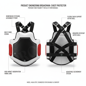 Protector de Pecho Premium para Artes Marciales con Correas Ajustables para Taekwondo, Karate, MMA, Chaleco de Entrenamiento de Marca Personalizada - Product Image 2