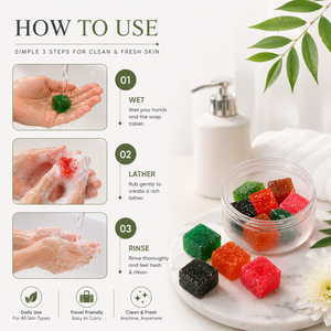 Tabletas de Jabón Herbal Orgánico: Mini Barras Cúbicas Coloridas para Viajes y Uso Diario, Cuidado de la Piel Ecológico (Paquete de 10) Calidad de Exportación OEM - Product Image 2