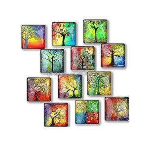 יצרן במחיר סביר יצרן זכוכית עגול חזק מגנטים מקרר חג המולד בהתאמה אישית - Product Image 3