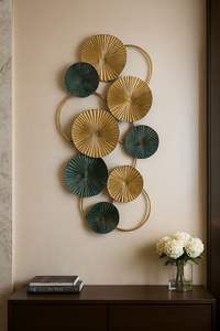 Arte decorativo de metal para pared, para decoración de interiores del hogar, con diseño moderno y acabado dorado para espacios modernos. - Product Image 6