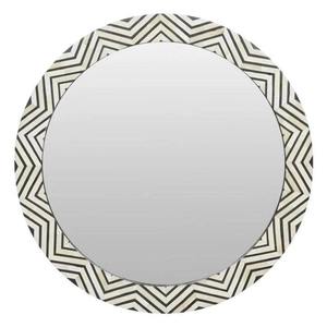 Round Bone Inlay Wood <b>Mirror</b> frame With Black White Chevron Frame Modern Decorative Wall <b>Mirror</b> Handmade For Home Decoration - Product Image 4